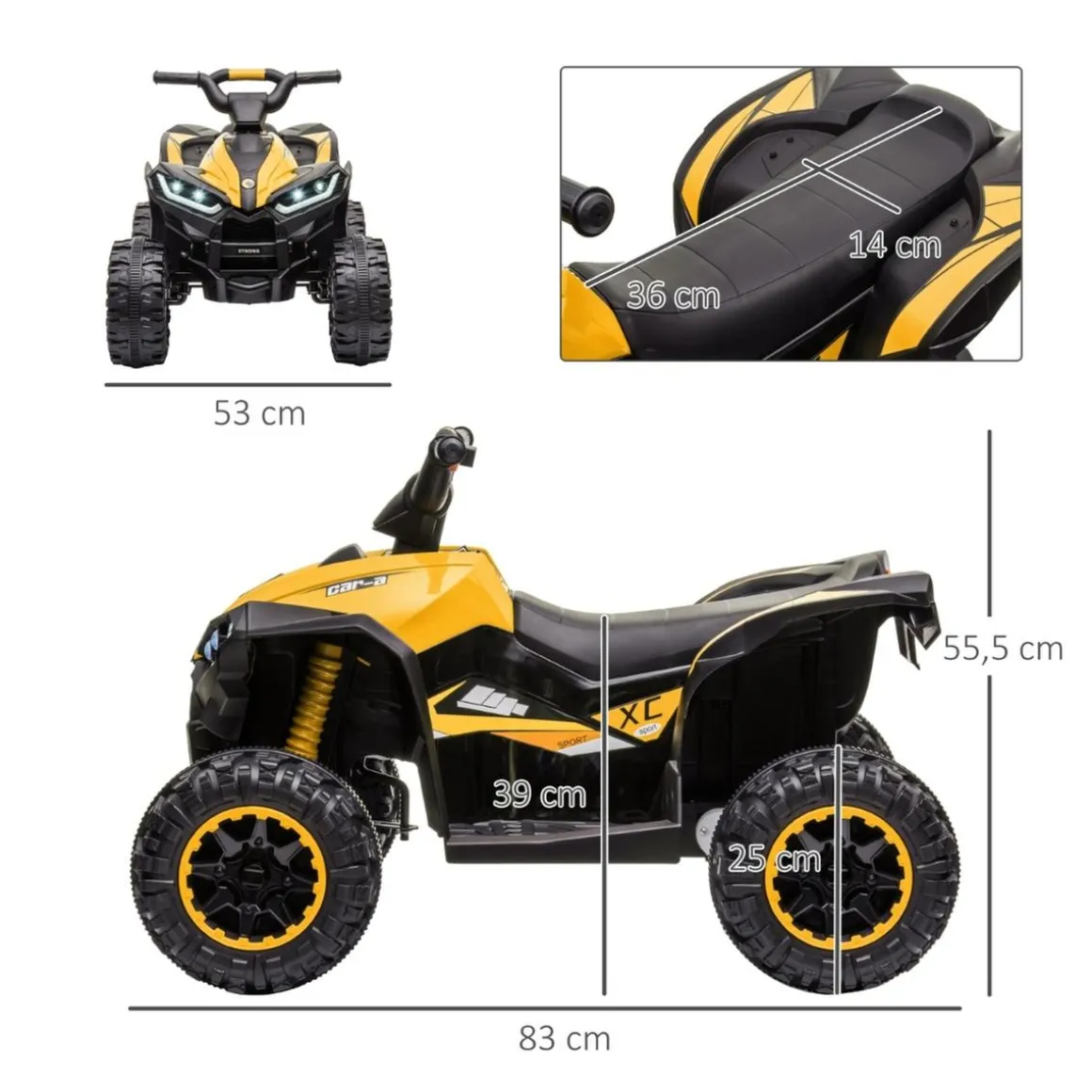 Homcom - Quad eléctrico infantil con música