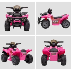 Homcom - Quad eléctrico 6V rosa