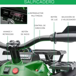 Homcom - Quad eléctrico 12V verde