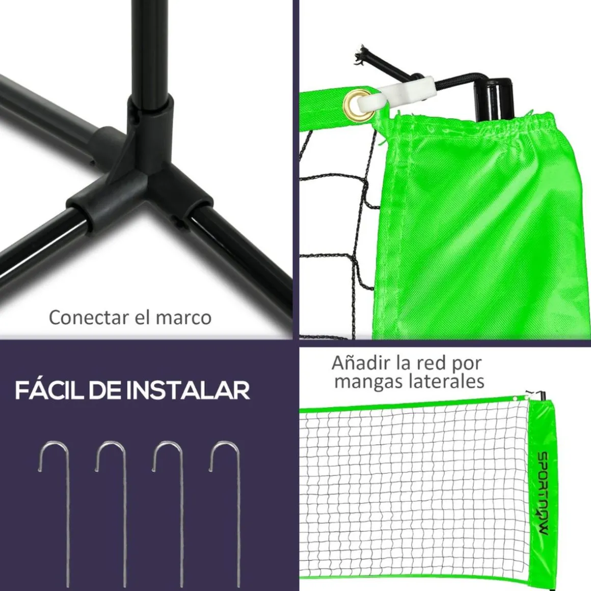 Homcom - Red con soportes y accesorios