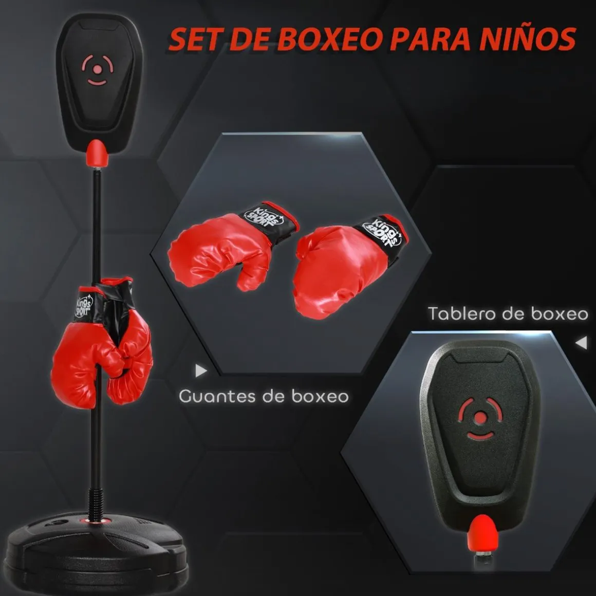 Homcom - Saco de boxeo infantil de pie 124 cm