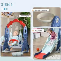 Homcom - Set juegos interior infantil 3 en 1