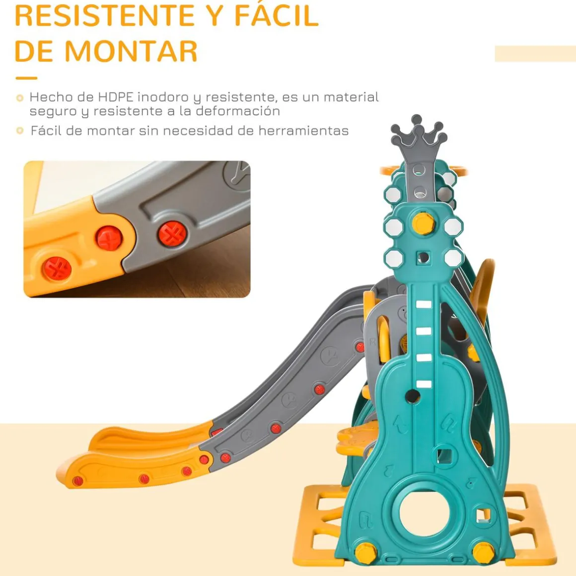 Homcom - Tobogán infantil con columpio