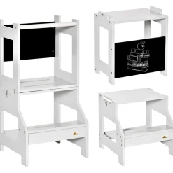 Homcom - Torre aprendizaje 2 en 1 madera Gris