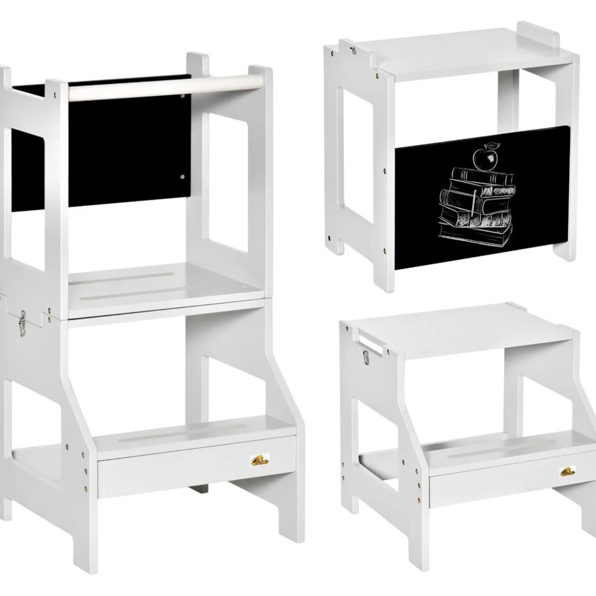 Homcom - Torre aprendizaje 2 en 1 madera Gris