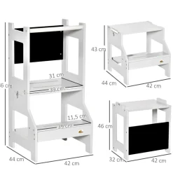 Homcom - Torre aprendizaje 2 en 1 madera Gris