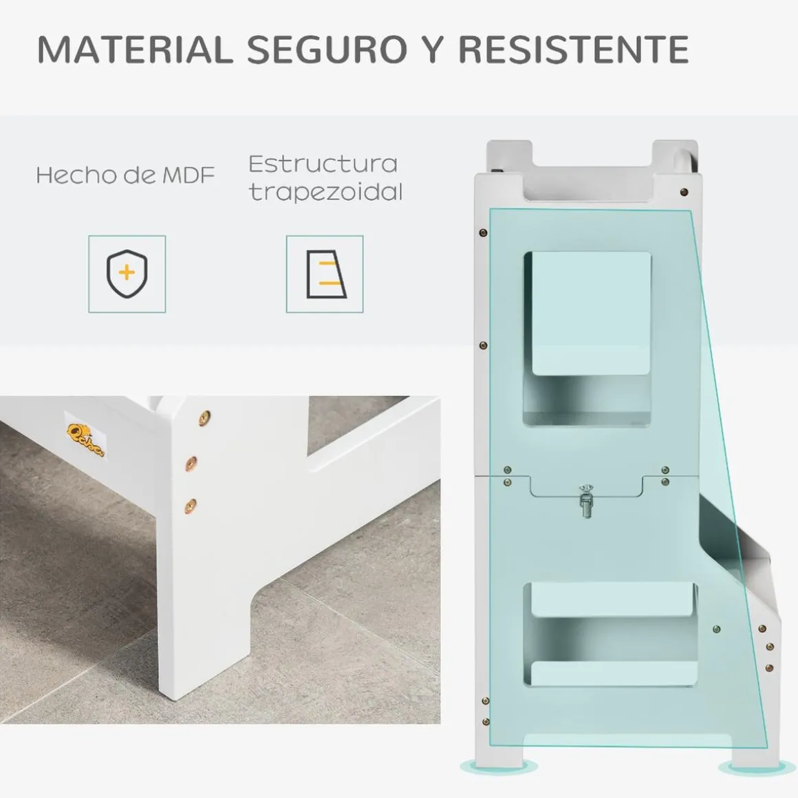 Homcom - Torre aprendizaje 2 en 1 madera Gris