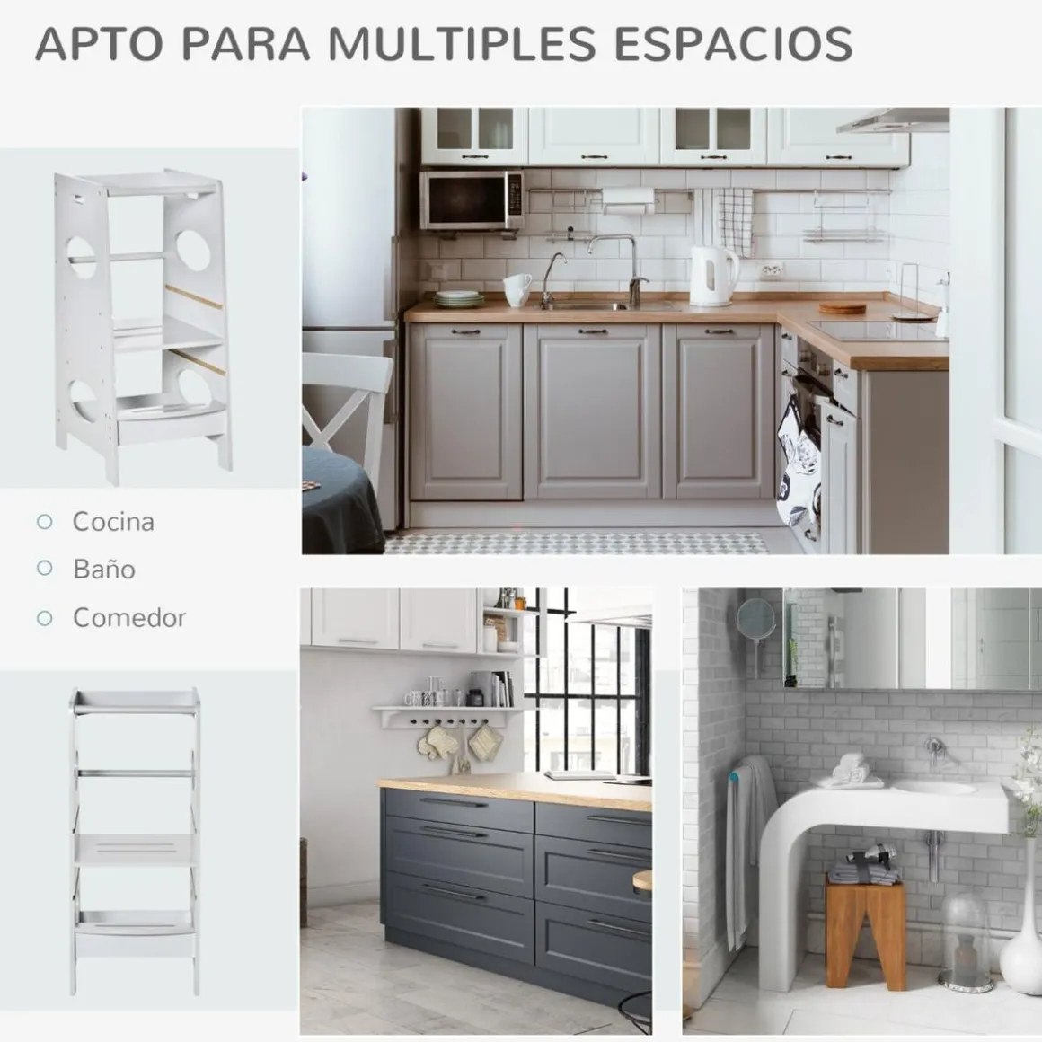 Homcom - Torre de aprendizaje madera Gris