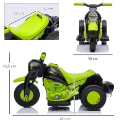 Homcom - Trimoto eléctrica batería 6 V con música y juegos Amarillo