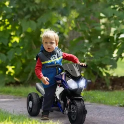 Homcom - Trimoto eléctrica infantil Negro/Azul