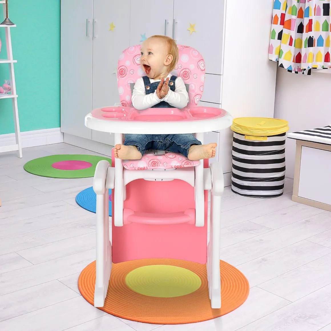 Homcom - Trona 3 en 1 rosa