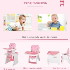 Homcom - Trona 3 en 1 rosa