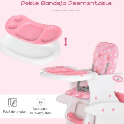 Homcom - Trona 3 en 1 rosa