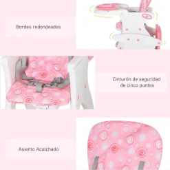 Homcom - Trona 3 en 1 rosa