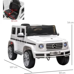 Homcom - Vehículo batería con mando Mercedes Blanco