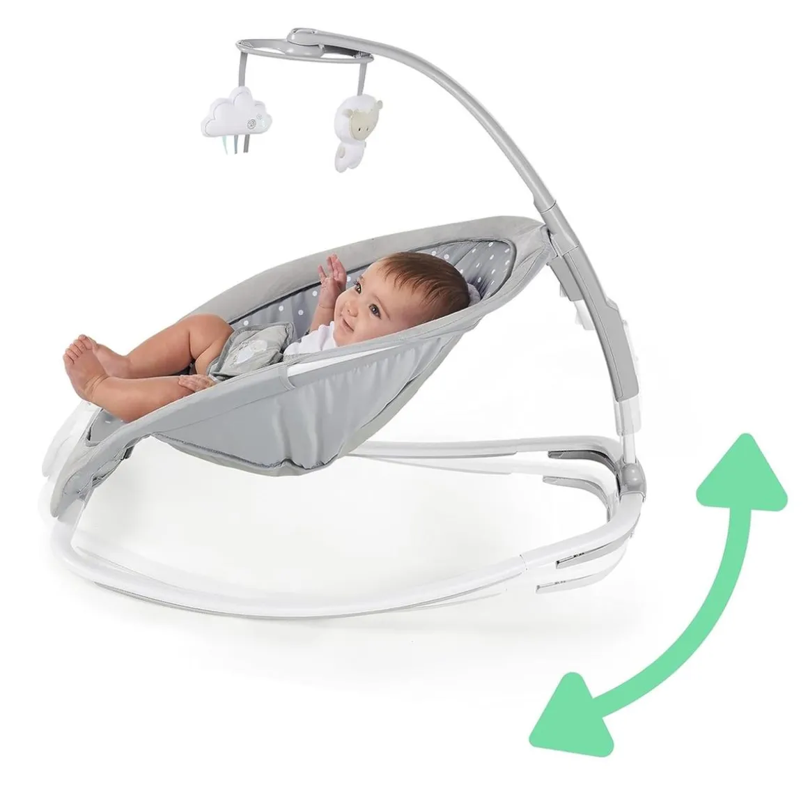 Ingenuity - Hamaca Mecedora Ergonómica con Vibraciones y Melodías ㅤ