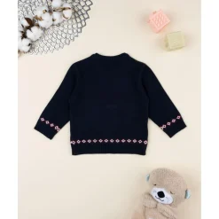 Jersey bebé azul con osito bordado