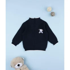 Jersey bebé azul con perrito bordado