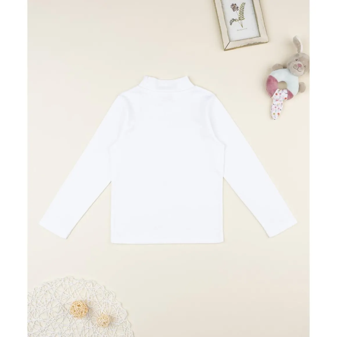 Jersey cuello alto blanco niño