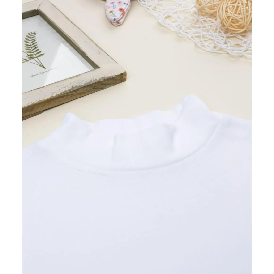 Jersey cuello alto blanco niño