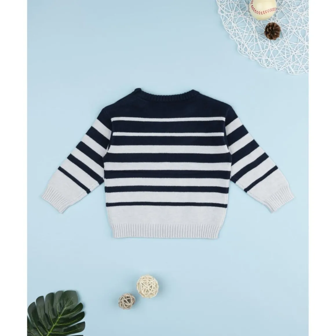 Jersey niño rayas azul y gris