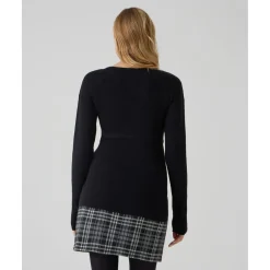 Jersey premamá negro tricot con cordón