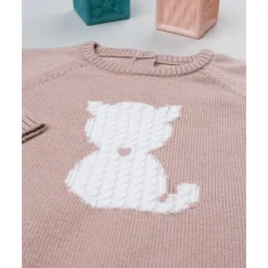 Jersey rosa de niña con gato