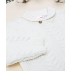 Jersey tricot blanco con parche en la manga para niño
