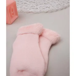 Juego de 2 pares de calcetines de rizo rosa con corazones