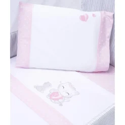 Juego de cuna de 3 piezas rosa