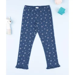 Legging azul con micro flores para niña