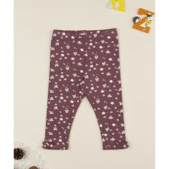 Leggings niña rosa antiguo con estampado floral