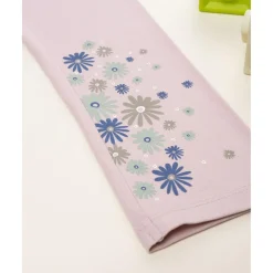 Leggings niña rosa con flores