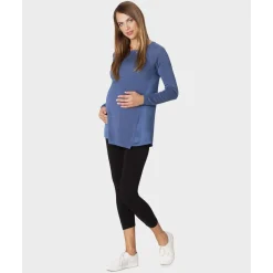 Leggings Premamá Negros 3/4 con Banda de Soporte
