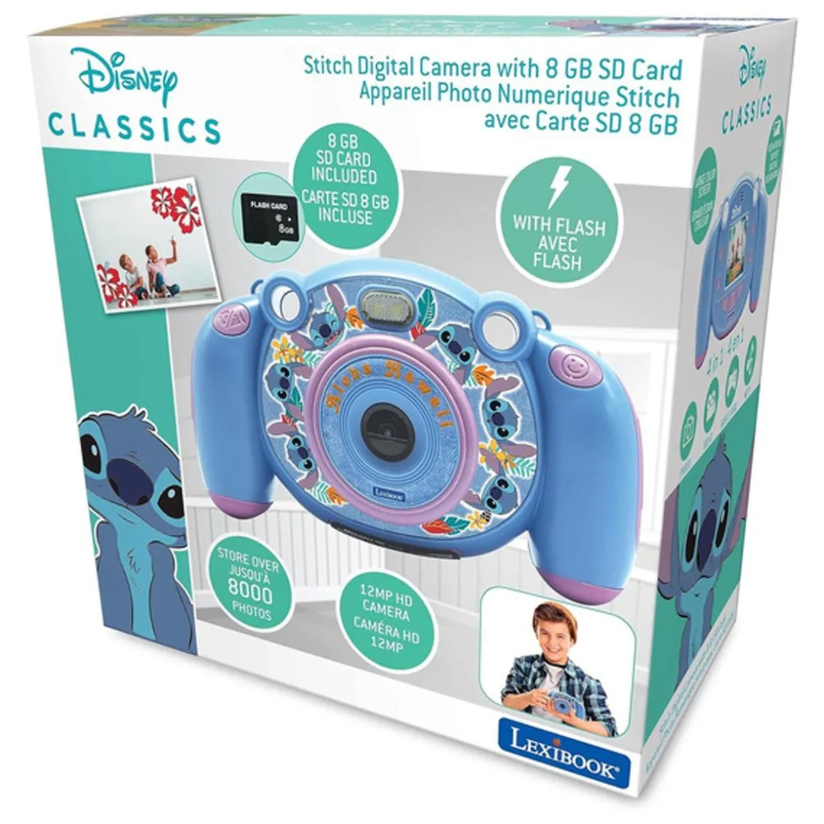 Lexibook - Cámara digital Stitch infantil 4 en 1