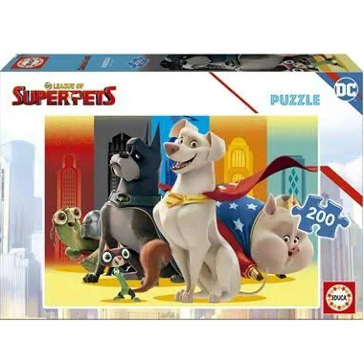Liga de Super-Mascotas: rompecabezas de 200 piezas grandes, tamaño montado 40 x 28 cm