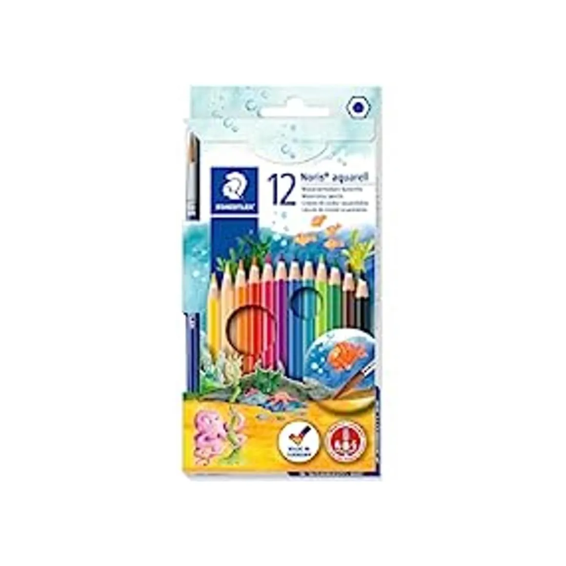 Lápices de acuarela en estuche, pack de 12 unidades ㅤ