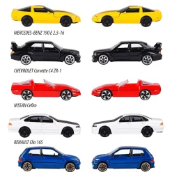 Majorette - Pack de 5 coches de metal escala 1:64, edición clásicos años 90 ㅤ