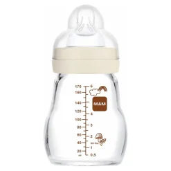 MAM - Biberón de cristal Feel Good 170 ml Beige