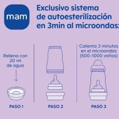 Mam - Biberón Easy Start anticólicos 160ml Azul