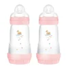 MAM - Conjunto 2 biberones Easy Active anticólicos 260 ml Rosa