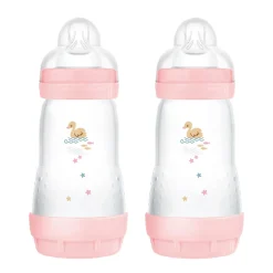 MAM - Conjunto 2 biberones Easy Active anticólicos 260 ml Rosa