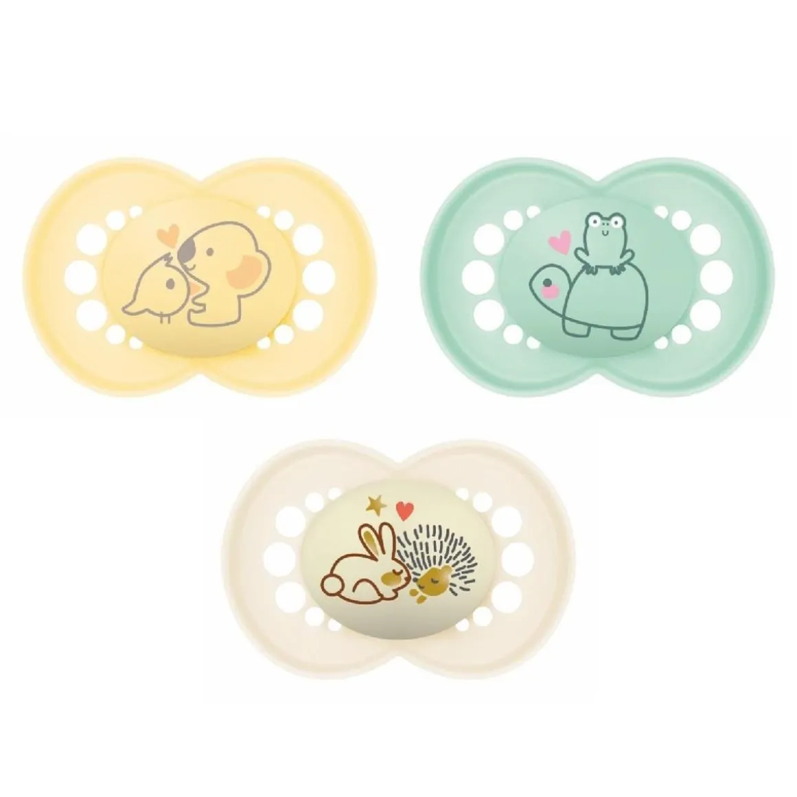 Mam - Pack 3 chupetes Day & Night silicona +6 meses Neutro