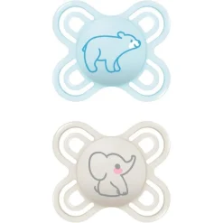 Mam - Pack 2 chupetes Perfect Start silicona mate 0-2 meses azul