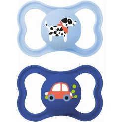 Mam - Pack 2 chupetes Supreme silicona mate +6 meses azul