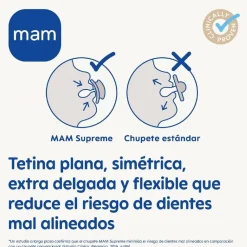 Mam - Pack 2 chupetes Supreme silicona mate +6 meses rosa