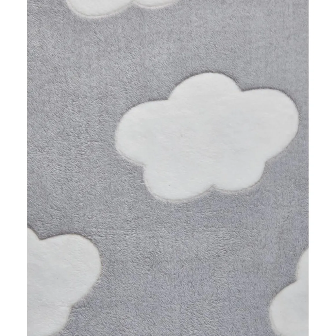 Manta para cuna de peluche sintético gris con nubes