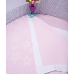 Manta Universal para Cuna Rosa con Estrellas