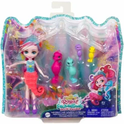 Mattel - Enchantimals - Ocean Kingdom muñeca Sedda Sea Horse con familia de caballitos de mar ㅤ