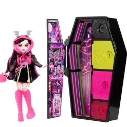 Mattel - Monster High - Muñeca Draculaura Neon Frights con accesorios luminosos ㅤ